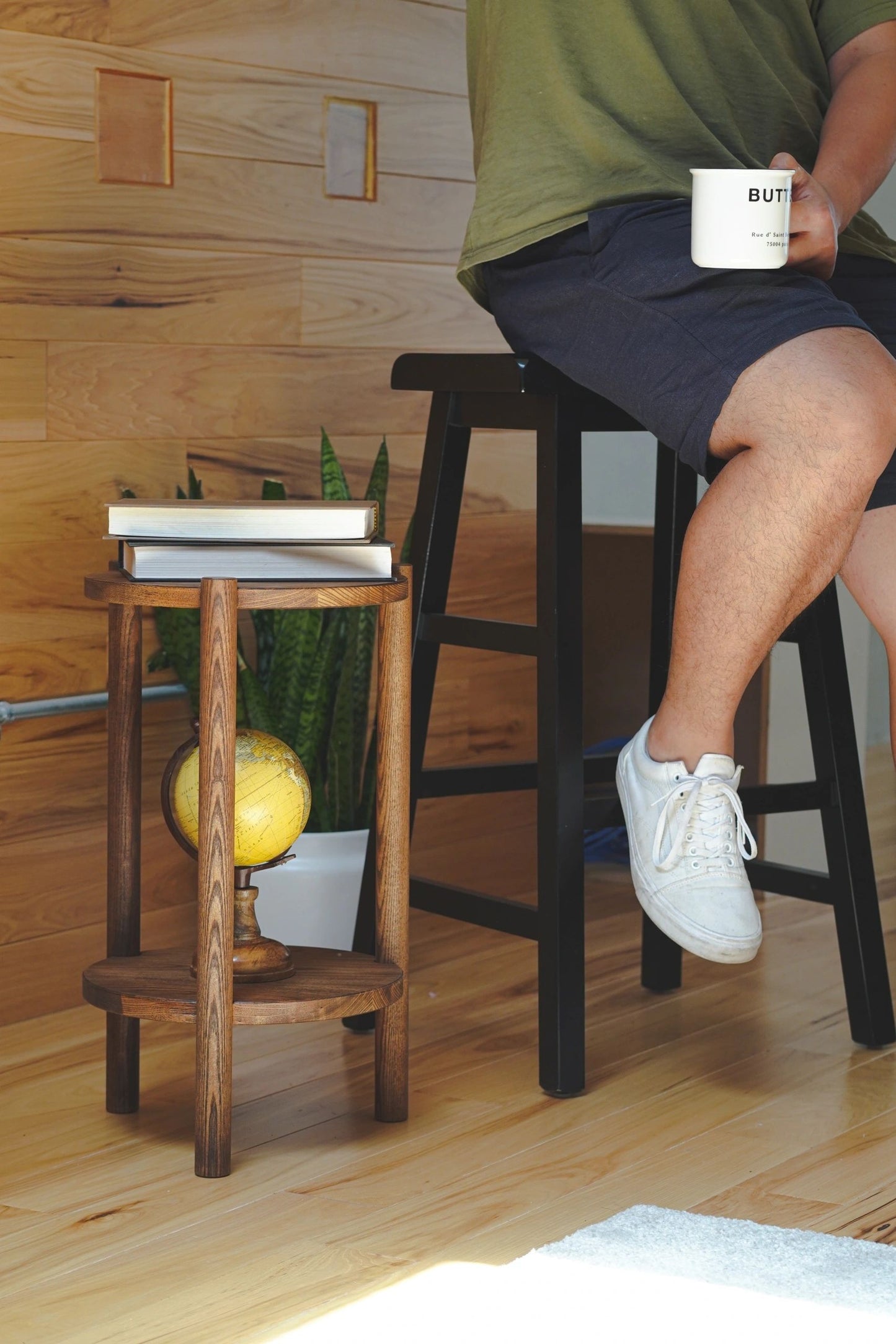 Wood Side Table Tall