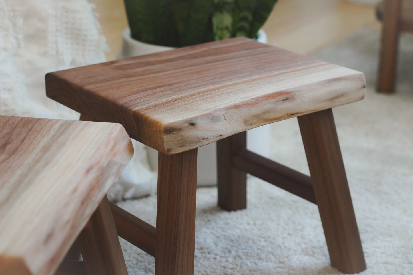 Live Edge Walnut Stool