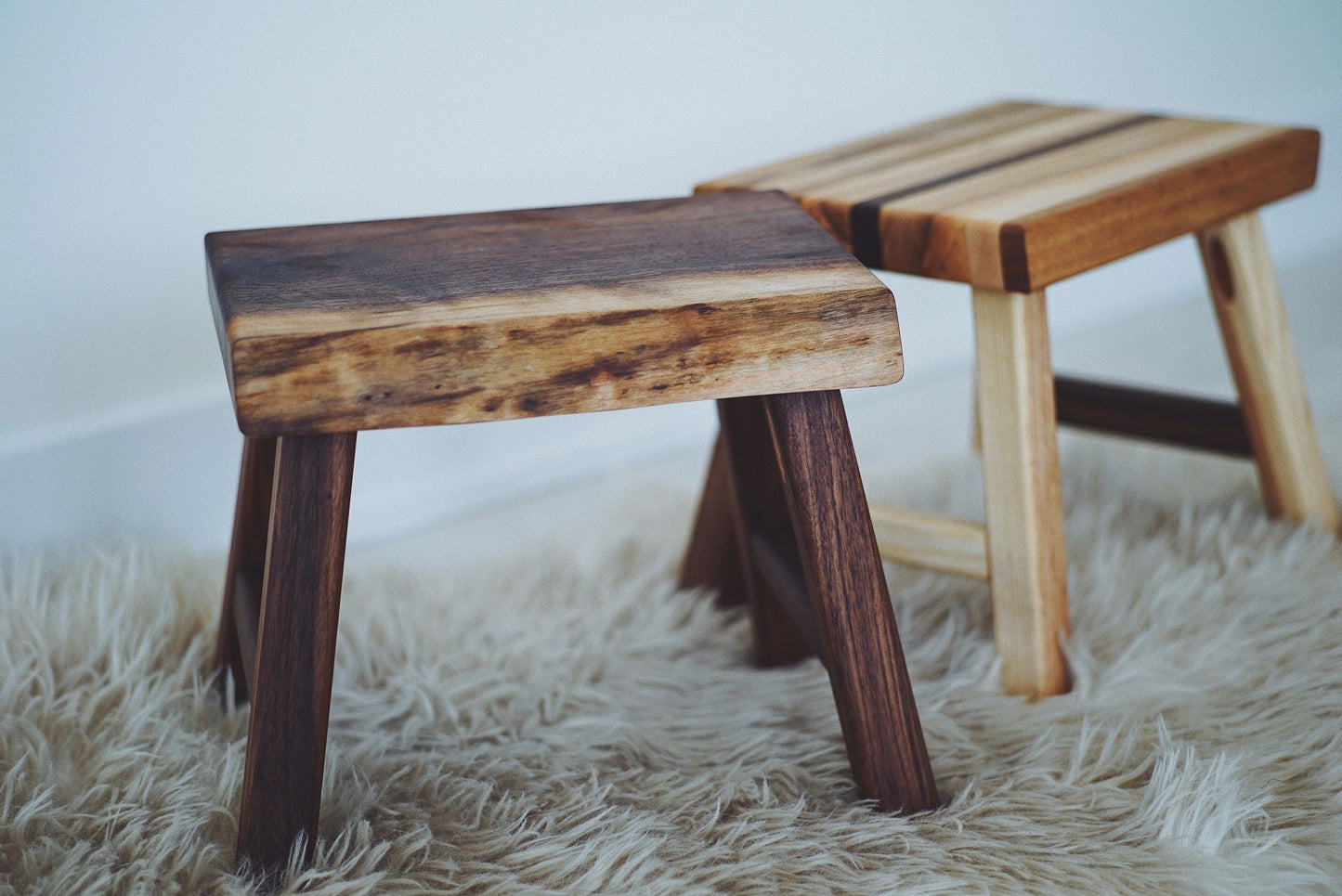 Live Edge Walnut Stool