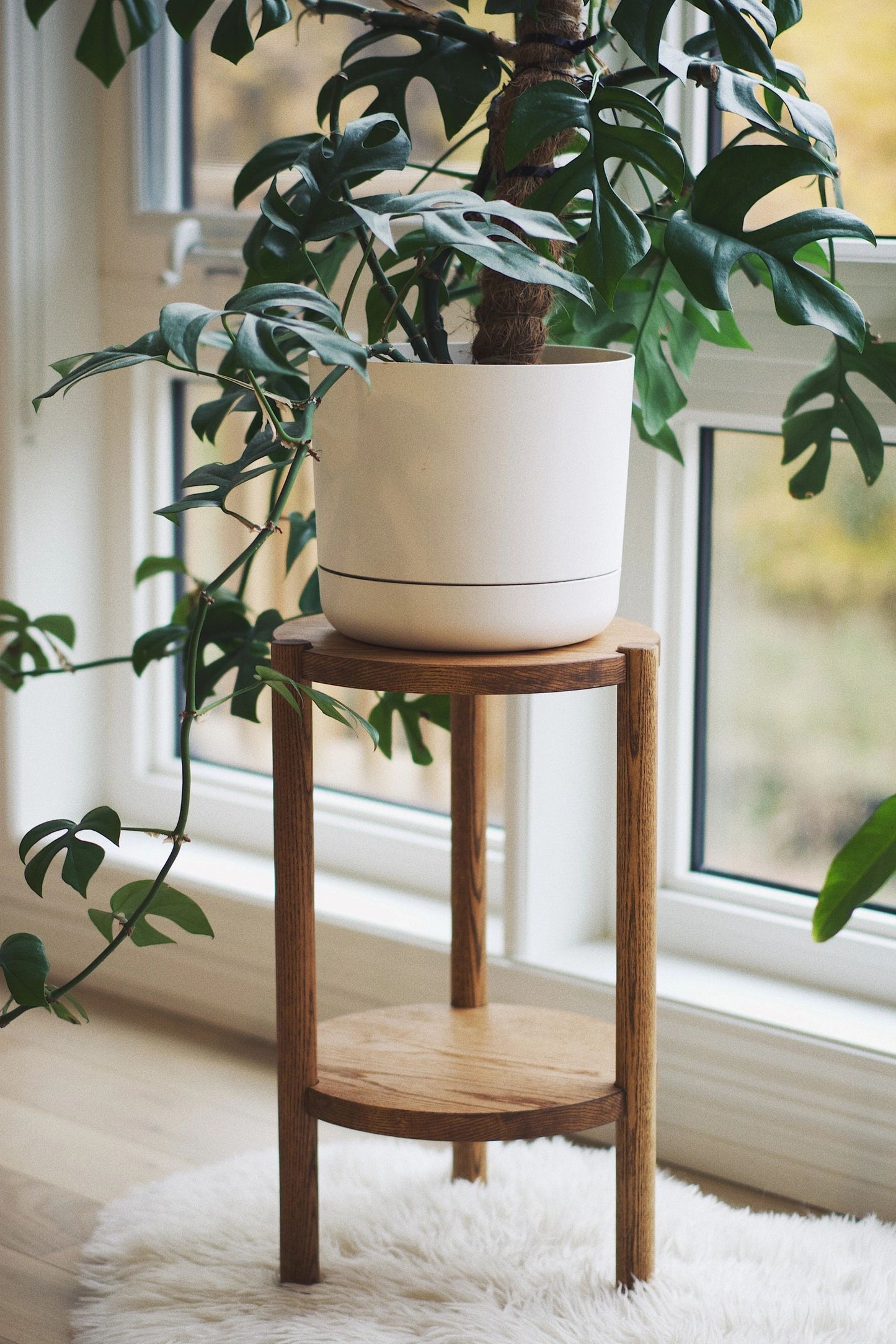 Wood Side Table Tall