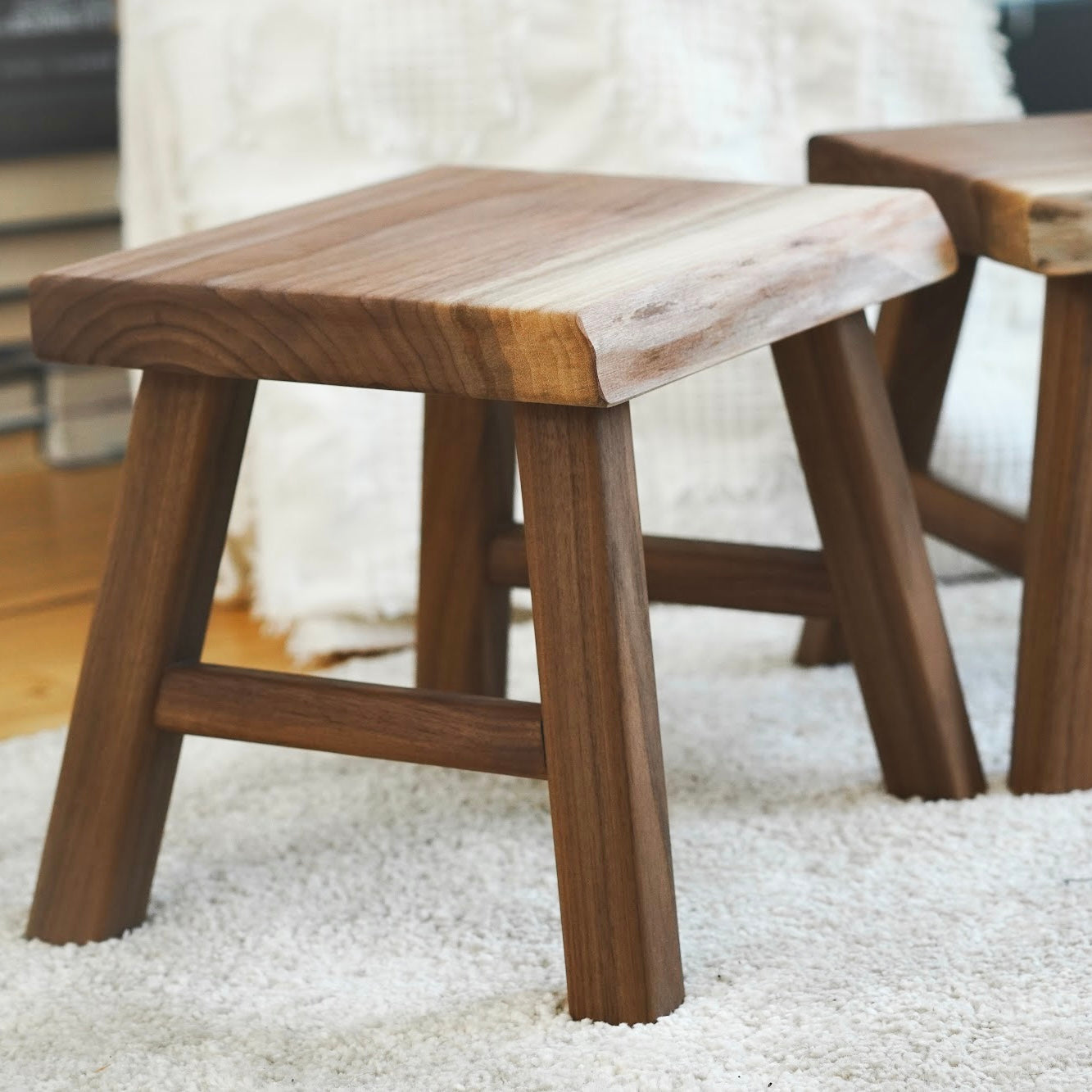 Live Edge Walnut Stool