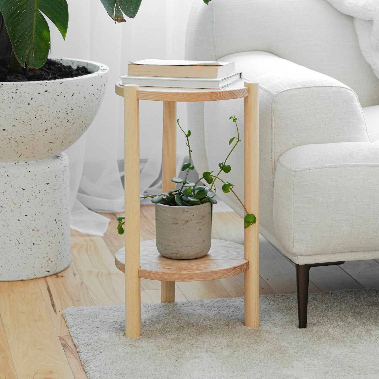 Wood Side Table Tall